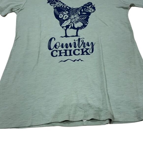 North40 Outfitters Country Chick Chicken Graphic Tee T-Shirt Green Size L - Picture 3 of 9